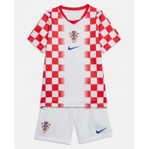 Stroje piłkarskie Chorwacja Koszulka Podstawowej dla dzieci MŚ 2026 Krótki Rękaw (+ szorty)